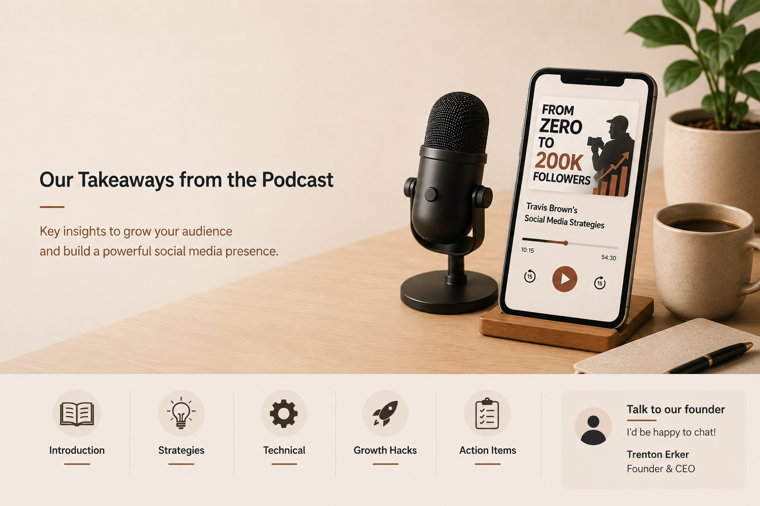 Our Takeaways and Insights from the Podcast “From ZERO to 200K FOLLOWERS: Travis Brown’s Social Media Strategies”
